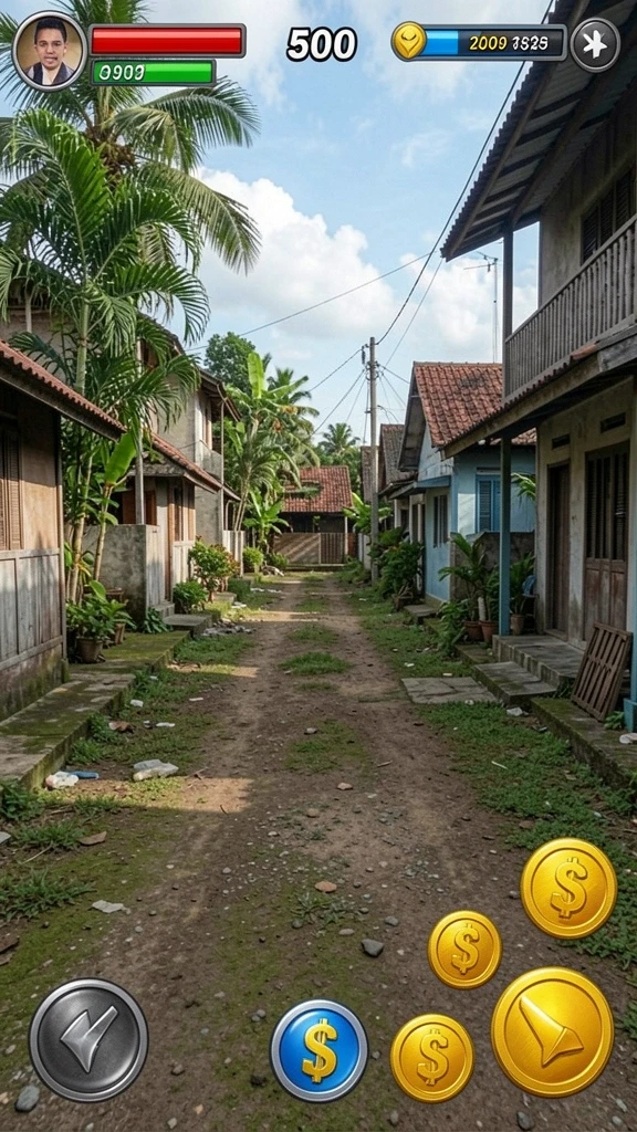 Screenshot menunjukkan lingkungan permainan yang indah dan mendetail.