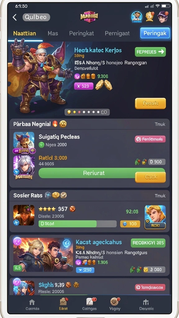 Karakter dengan skill unik yang dapat dipilih.