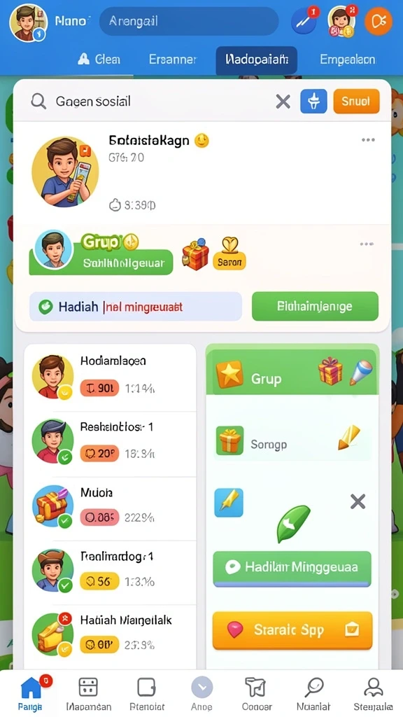 Fitur multiplayer yang memungkinkan interaksi dengan pemain lain.