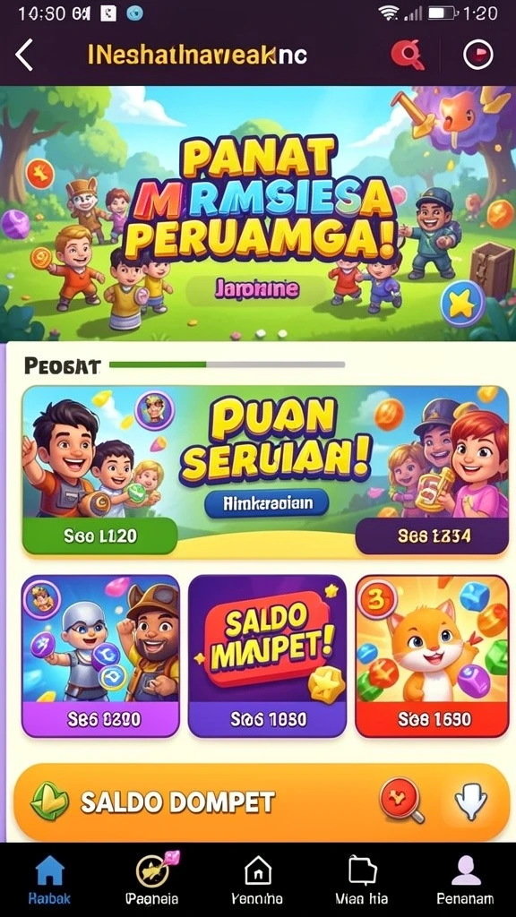 Screenshot menunjukkan tema slot yang beragam.