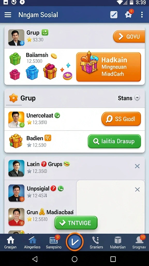 Screenshot menunjukkan komunitas aktif dan fitur interaksi pengguna.